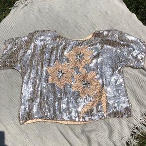 Original Joseph Le Bon Sequined Silk Top
